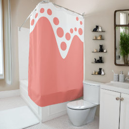 Lachs Pink, weiche Welle und Blasen Duschvorhang