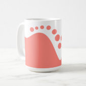 Lachs Pink, weiche Welle und Blasen Kaffeetasse (Vorderseite Links)