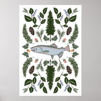 Lachs PNW Nature Fir Ferns Berries Forest Forage