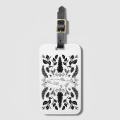 Lachs PNW Nature Fir Ferns Berries Fressfest Gepäckanhänger (Vorderseite Vertikal)