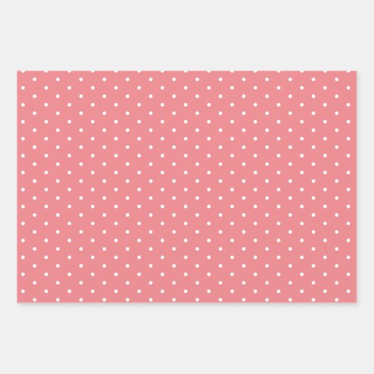 Lachs Polka Dot breit gestreift und fest Geschenkpapier Set (Vorderseite 2)