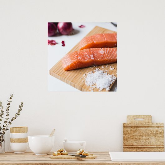 Lachs-Poster Poster (Küche)