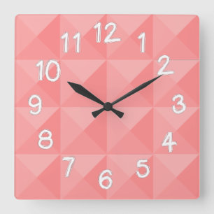 Lachs Pyramids Square Wall Clock Quadratische Wanduhr