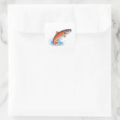 Lachs Quadratischer Aufkleber (Tasche)