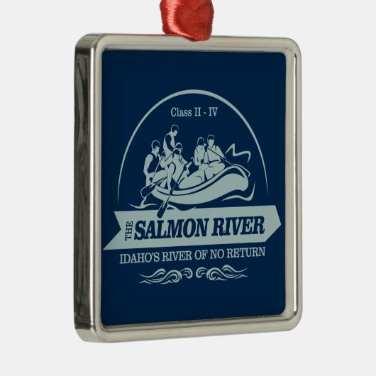 Lachs (Rafting2) Ornament Aus Metall (Rechts)