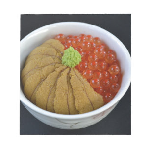 Lachs Roe Urchin Rice Bowl Japanisches Essen Schwa Notizblock