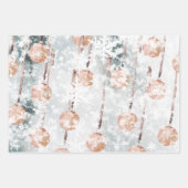 Lachs Rosa Ball Ornament Schneeflocken Geschenkpapier Set (Vorderseite)