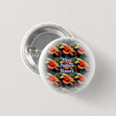 Lachs Rosa Blume Muster Button (Vorne & Hinten)