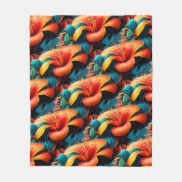 Lachs Rosa Blume Muster Fleecedecke