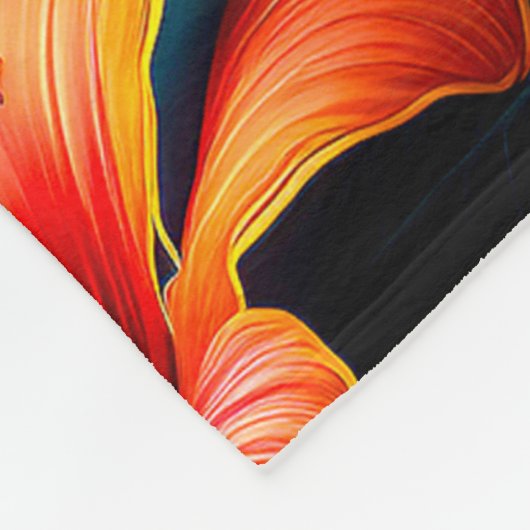 Lachs Rosa Blume Muster Fleecedecke (Ecke)