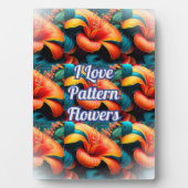 Lachs Rosa Blume Muster Fotoplatte (Vorderseite)