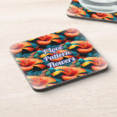 Lachs Rosa Blume Muster Getränkeuntersetzer (Linke Seite)