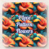 Lachs Rosa Blume Muster Getränkeuntersetzer (Vorderseite)