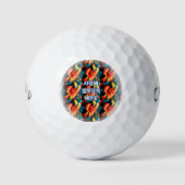 Lachs Rosa Blume Muster Golfball (Vorderseite)