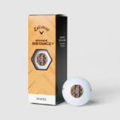 Lachs Rosa Blume Muster Golfball (Verpackungen)
