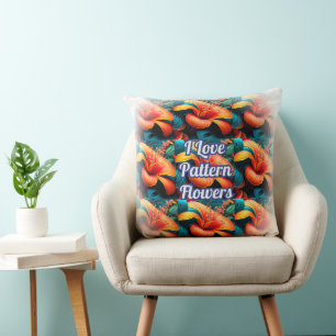 Lachs Rosa Blume Muster Kissen