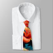 Lachs Rosa Blume Muster Krawatte (Gebunden)