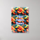 Lachs Rosa Blume Muster Leinwanddruck (Vorderseite)