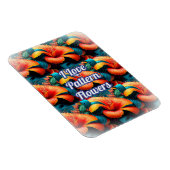 Lachs Rosa Blume Muster Magnet (Rechte Seite)