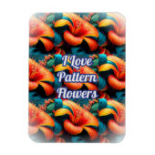 Lachs Rosa Blume Muster Magnet (Vertikal)