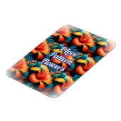 Lachs Rosa Blume Muster Magnet (Linke Seite)