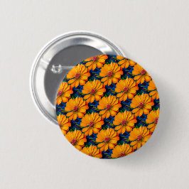 Lachs Rosa Blumenmuster Button
