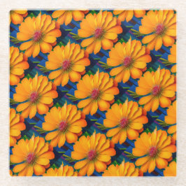 Lachs Rosa Blumenmuster Glasuntersetzer