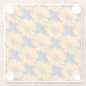 Lachs Rosa Blumenmuster Glasuntersetzer (Rückseite)