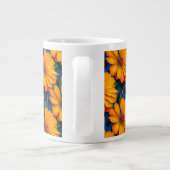 Lachs Rosa Blumenmuster Jumbo-Tasse (Rückseite)
