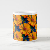 Lachs Rosa Blumenmuster Jumbo-Tasse (Vorderseite)