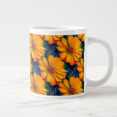 Lachs Rosa Blumenmuster Jumbo-Tasse (Rechts)