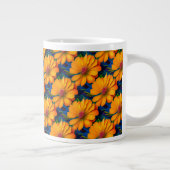 Lachs Rosa Blumenmuster Jumbo-Tasse (Rechts)