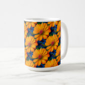 Lachs Rosa Blumenmuster Kaffeetasse (VorderseiteRechts)