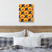 Lachs Rosa Blumenmuster Leinwanddruck (Insitu (Schlafzimmer))