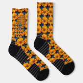 Lachs Rosa Blumenmuster Socken (Rechts)