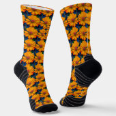Lachs Rosa Blumenmuster Socken (Gewinkelt)