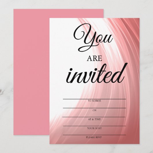 Lachs Rosa Einladungen nach Soiree (Vorne/Hinten)