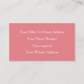 Lachs Rosa farbenfrohe Hochzeitsplanerin Girl Visitenkarte (Rückseite)