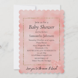 Lachs Rosa Glitzer Liebe Einladung