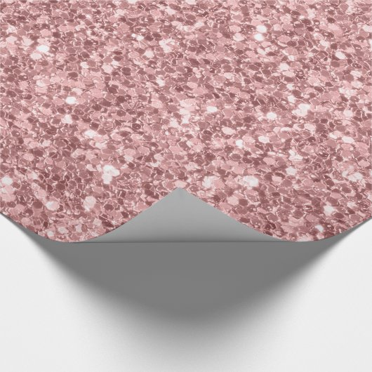 Lachs Rosa Glitzer Textur Geschenkpapier (Ecke)