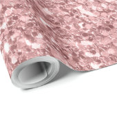 Lachs Rosa Glitzer Textur Geschenkpapier (Rolleneckpunkt)