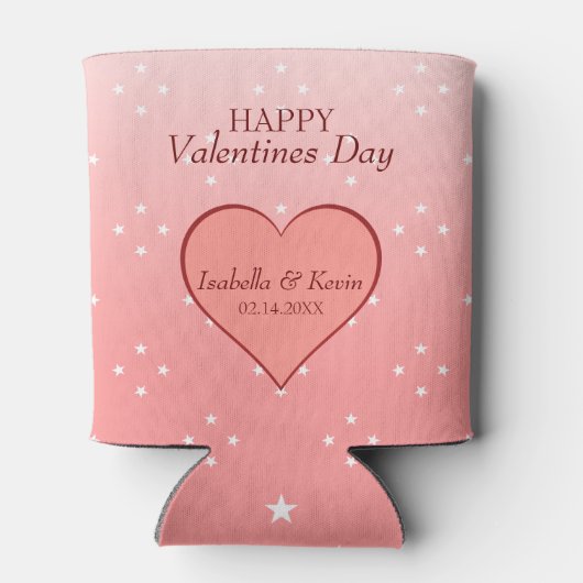 Lachs Rosa Herz Dosenkühler (Rückseite)