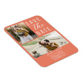 Lachs Rosa Orange 2 Fotos Save the Date Hochzeit Magnet (Rechte Seite)