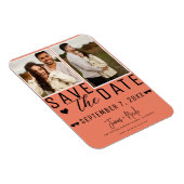 Lachs Rosa Save the Date 2 Foto Hochzeit Magnet (Rechte Seite)