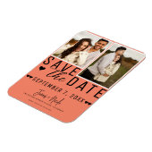 Lachs Rosa Save the Date 2 Foto Hochzeit Magnet (Linke Seite)
