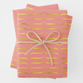 Lachs Rosa und Gold Geschenkpapier Set (Beispiel)