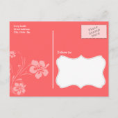 Lachs Rosa und Meeresgrund Streifen: Aloha Einladungspostkarte (Rückseite)