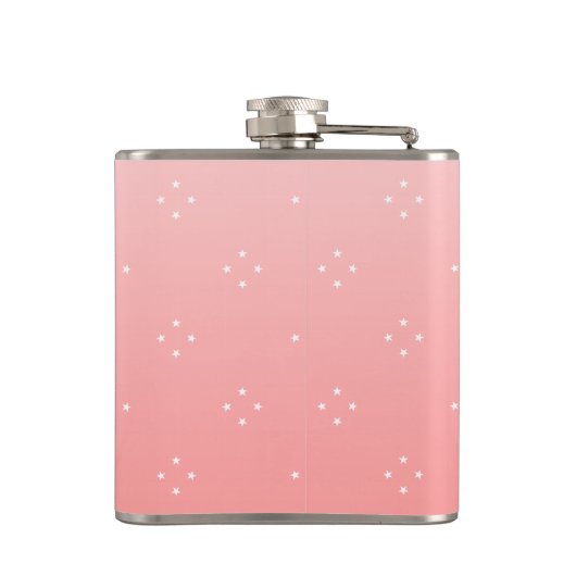 Lachs Rosa und Rotes Herz Flachmann (Rückseite)