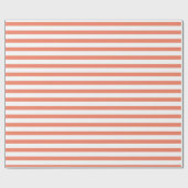 Lachs Rosa und weiße Streifen Umschlagpapier Geschenkpapier (Flach)