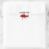Lachs Rot Runder Aufkleber (Tasche)